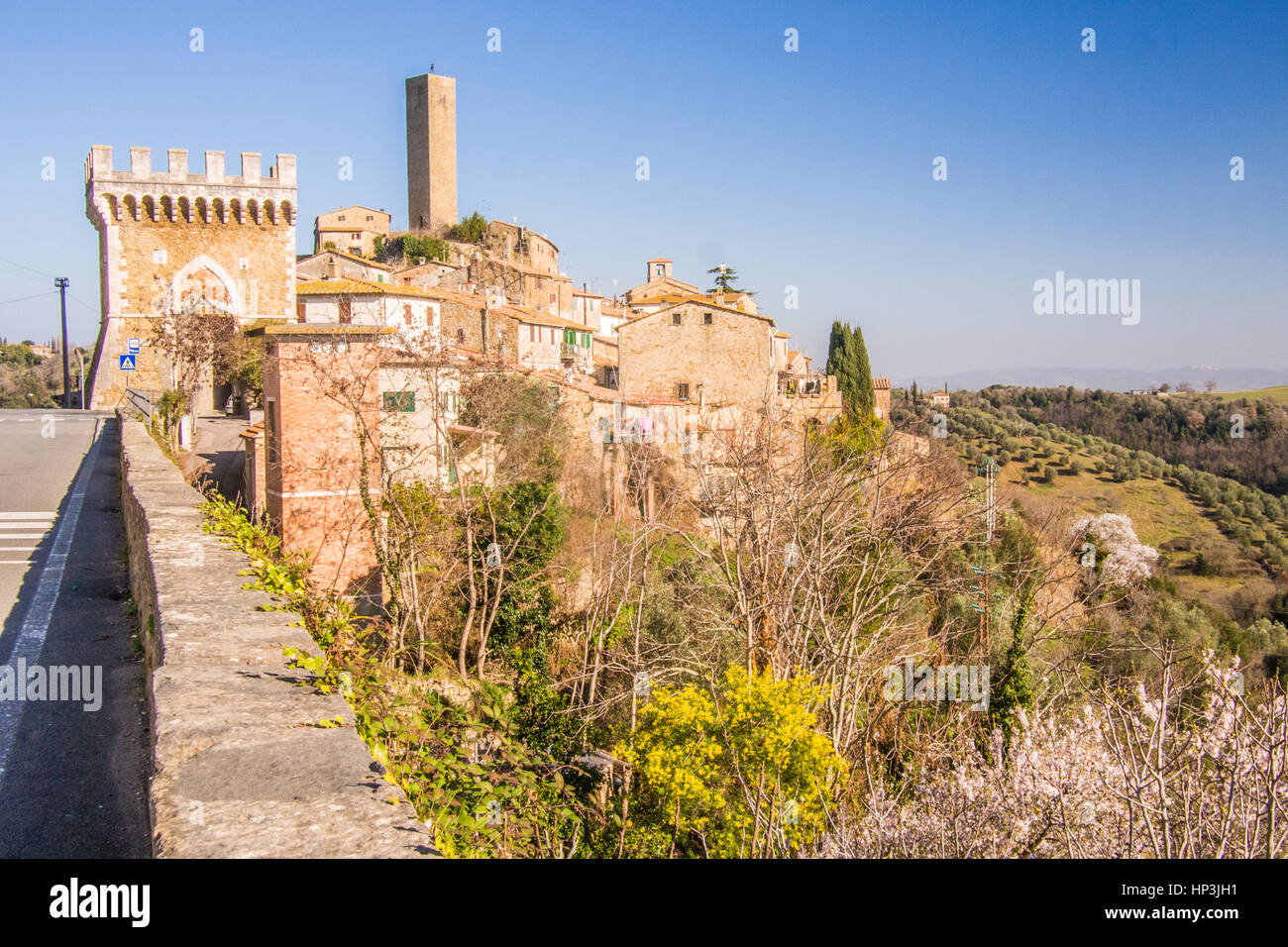 Pereta, a very pretty village in the Grosseto province of Tuscany, Italy Stock Photo