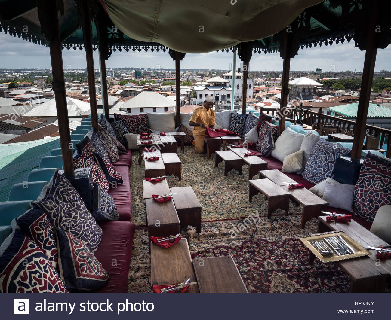 teahouse restaurant emerson hurumzi roofs stonetown zanzibar archipelago HP3JNY