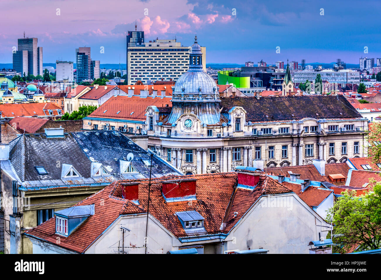 Cityscape of town Zagreb, Croatia, european capital cities ...