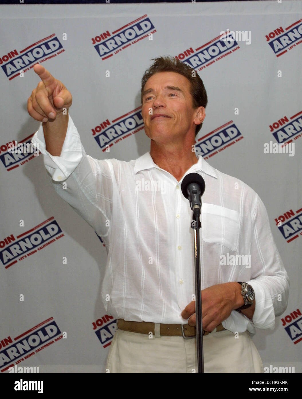 California Gubernatorial Candidate Arnold Schwarzenegger Speaks To The