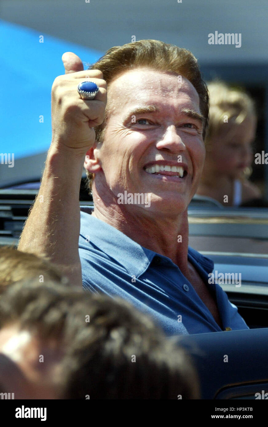 California gubernatorial candidate Arnold Schwarzenegger give his