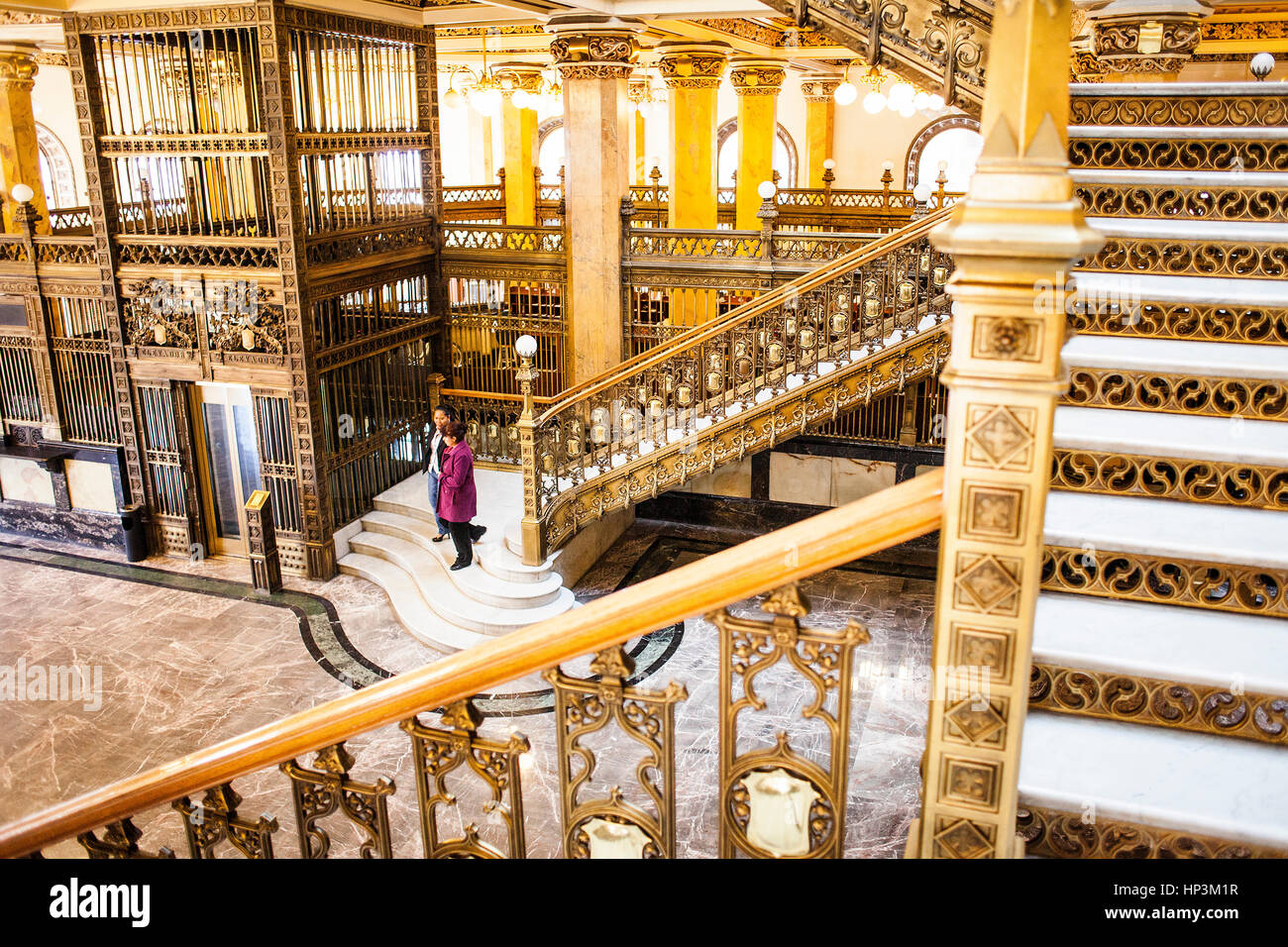 The Post Office Palace, Palacio de Correos, is one the most brilliant examples of the eclectic architecture of the the first years of the XXth Century Stock Photo
