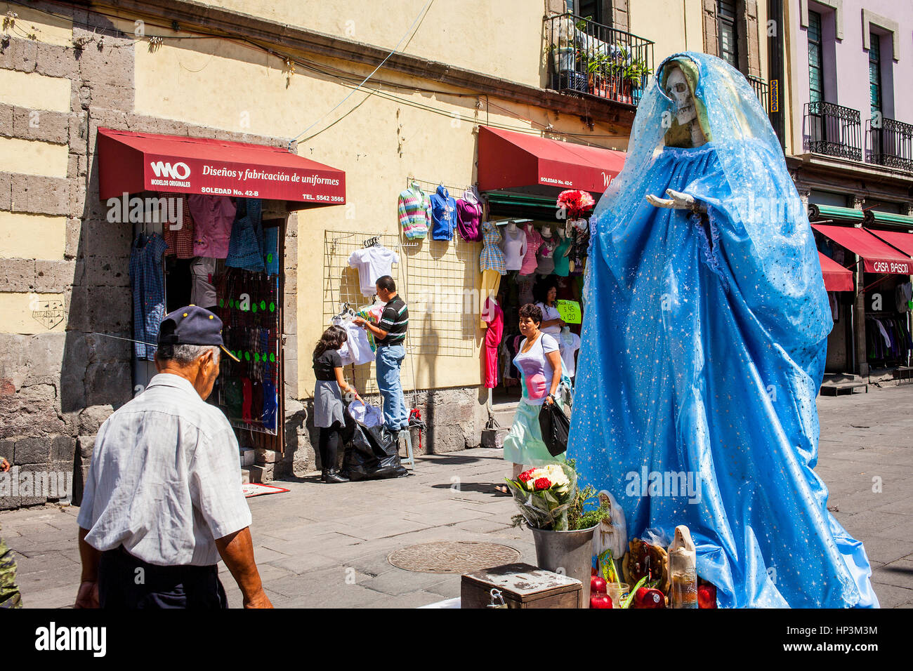 La Santa Muerte, Saint Death, De la Santisima street, Mexico City, Mexico Stock Photo