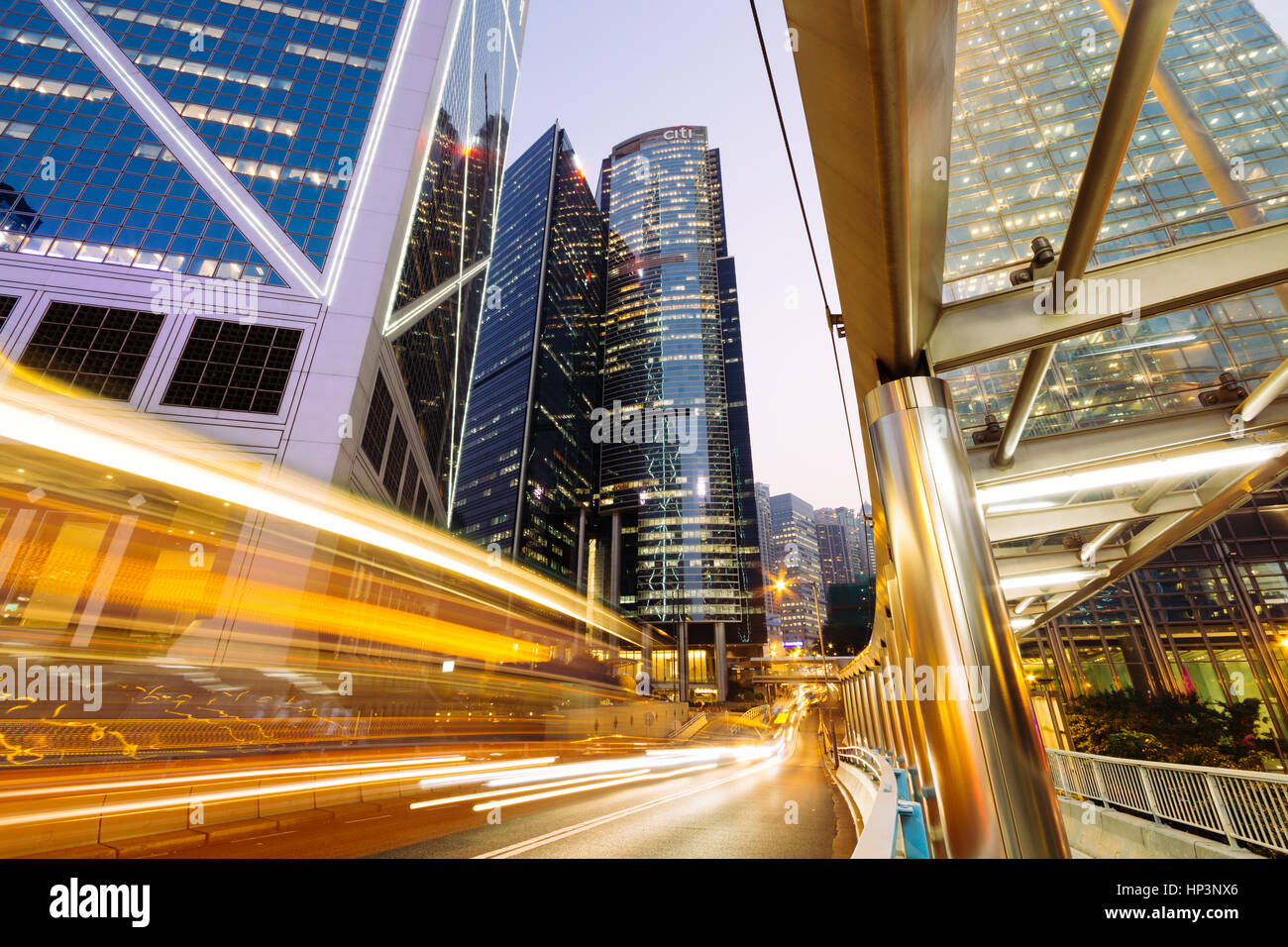 Modern skyscrapers in Central Hong Kong at night Stock Photo - Alamy