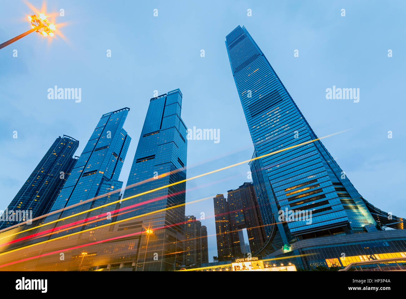 Moder Office buildings in Hong Kong at night Stock Photo - Alamy