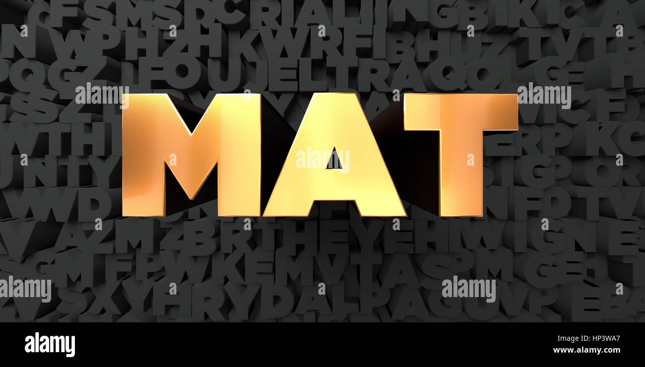 Mat Gold Text On Black Background 3d Rendered Royalty Free