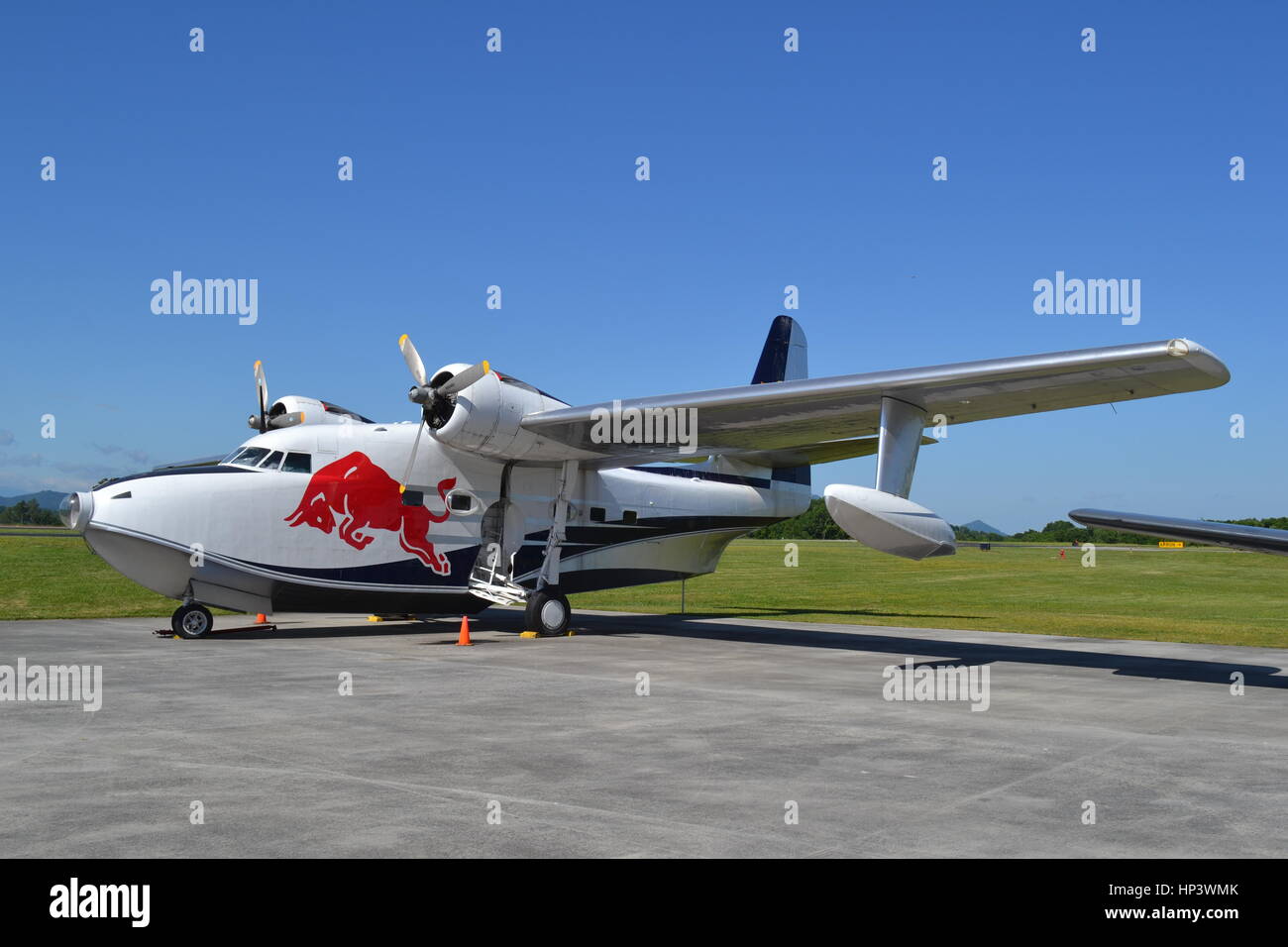 'Red Bull' HU-16 Grumman Albatross, Gatlinburg-Pigeon Forge Airport, Tennessee Stock Photo