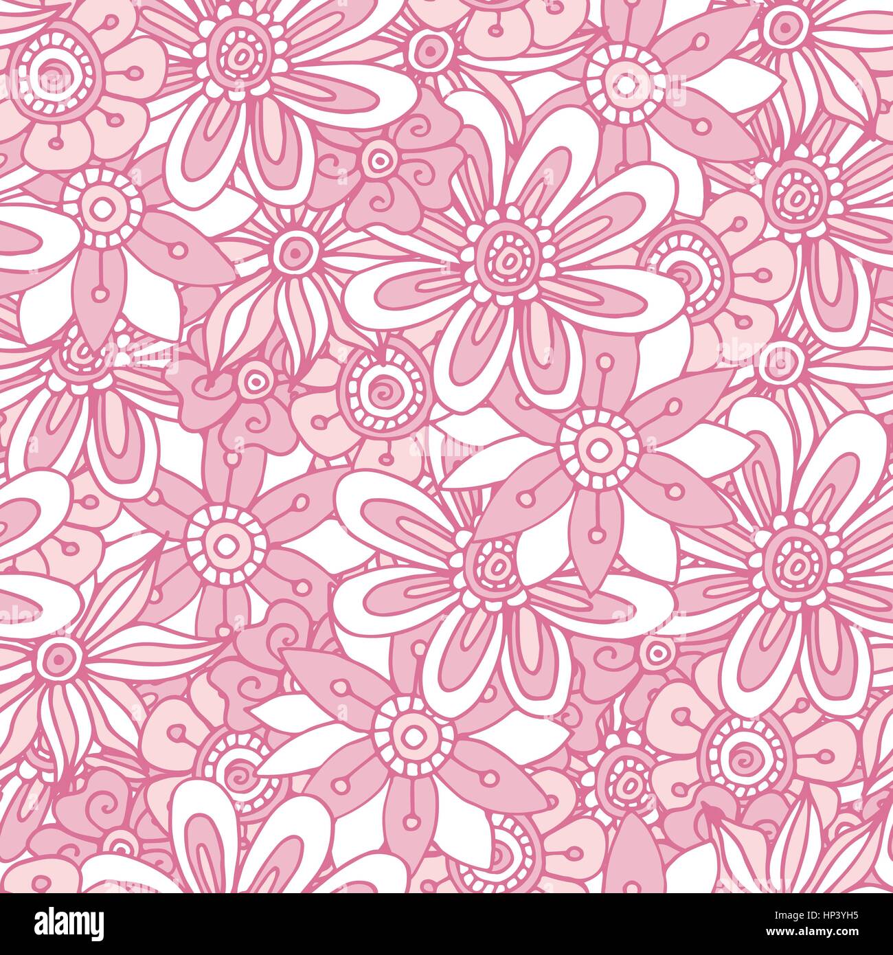 Doodle flower seamless pattern Stock Vector Image & Art - Alamy