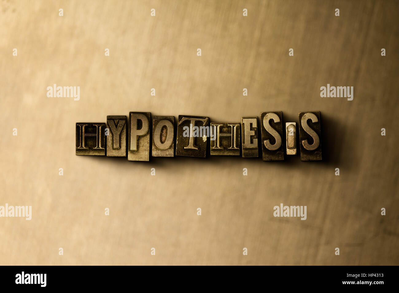 HYPOTHESIS - close-up of grungy vintage typeset word on metal backdrop. Royalty free stock illustration.  Can be used for online banner ads and direct Stock Photo