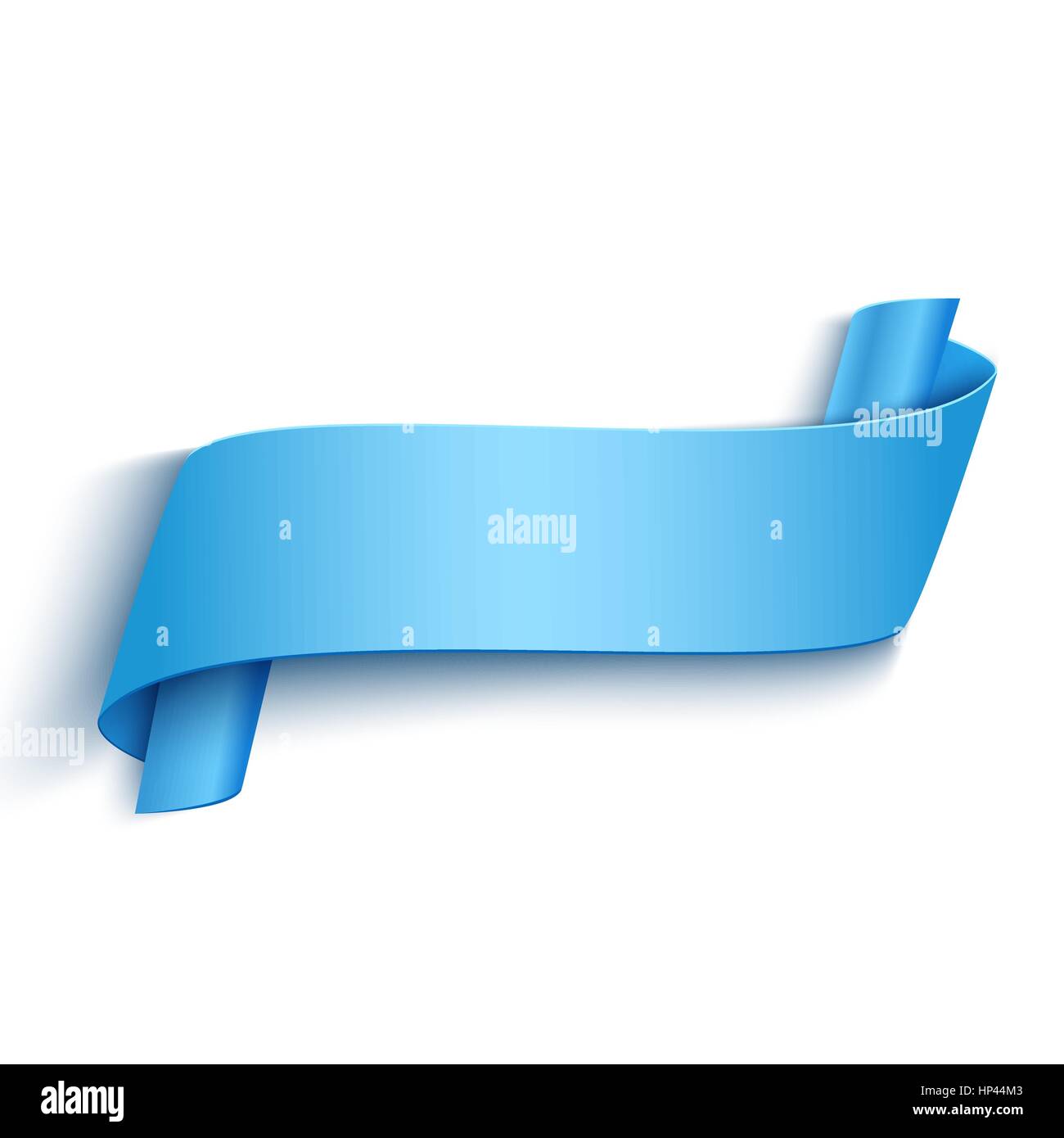 Vector 3d Blue Curved Paper Banner Isolated On White Background Easy Stock Vector Image Art Alamy