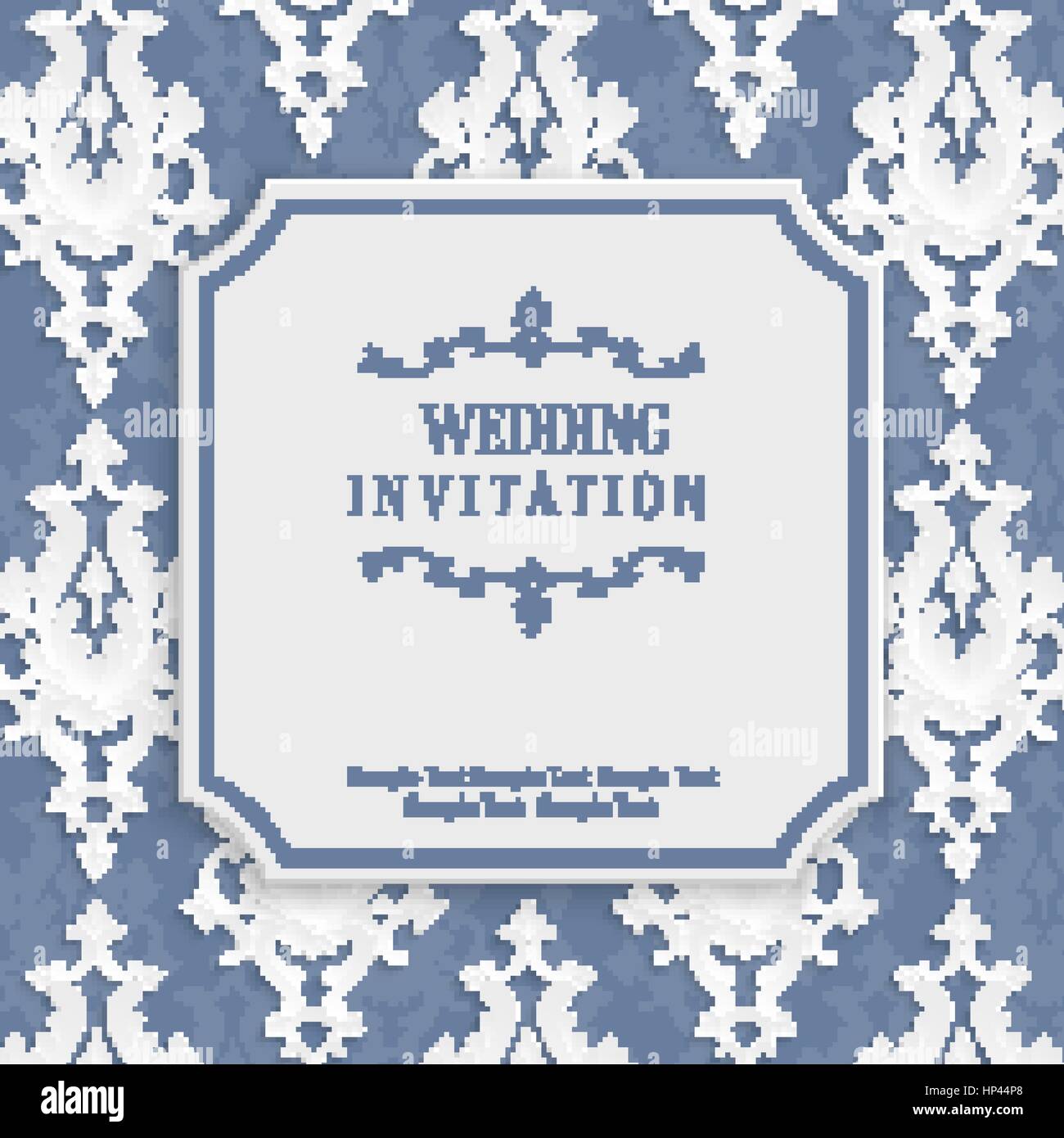Vector Gray Vintage Background with 3d Floral Damask Pattern for ...