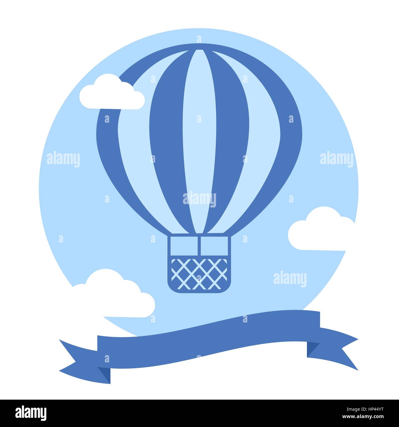 Vector Hot Air Balloon Background. Template for Greeting Card or Poster Stock Vector
