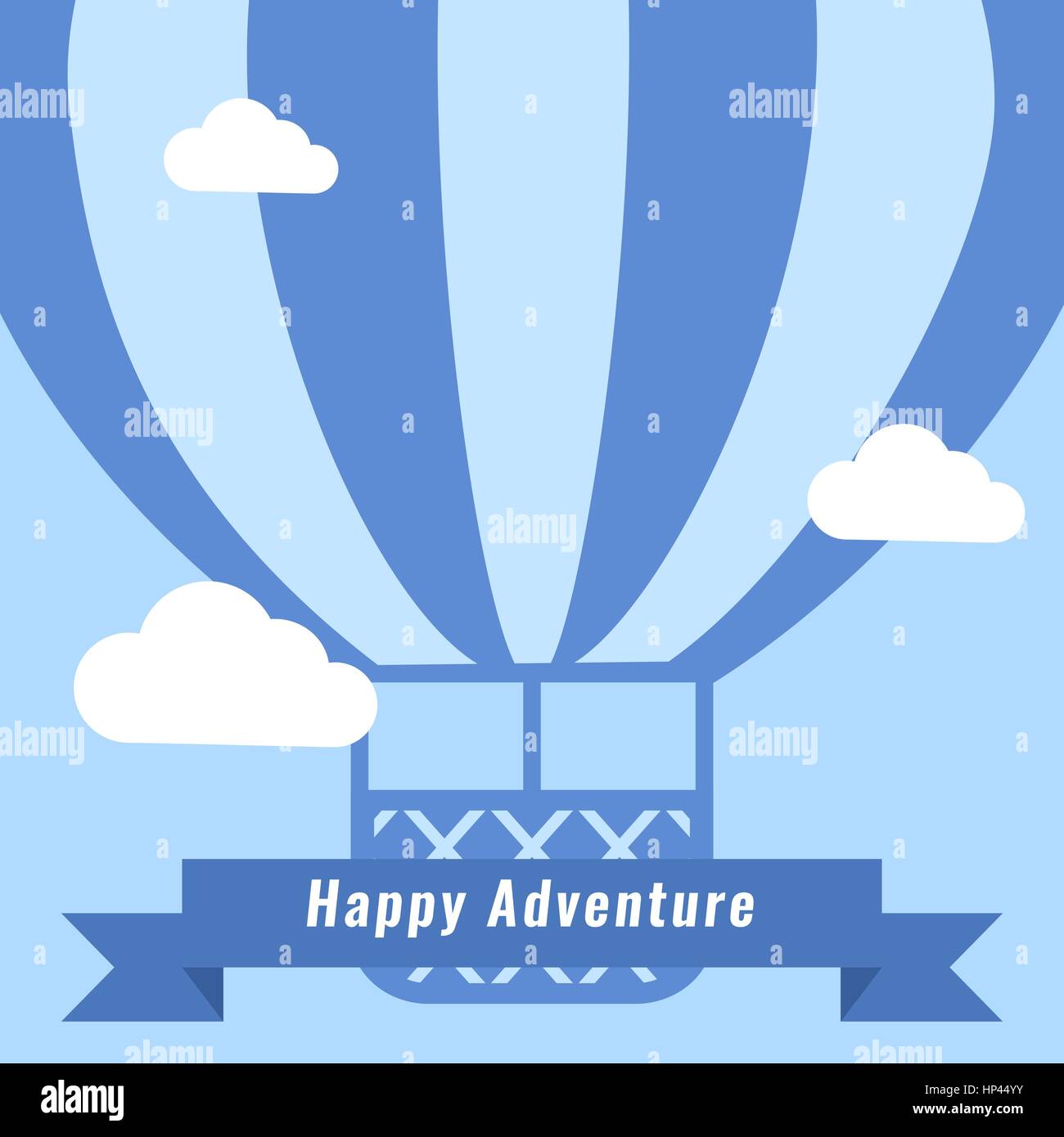Retro Hot Air Balloon Vector Background. Template for Greeting Card or Poster Stock Vector Image