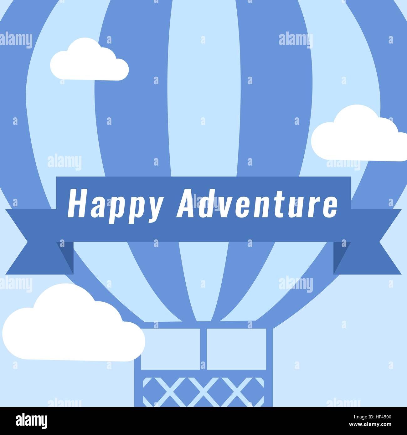 Hot Air Balloon - Vintage Vector Background. Template for Greeting Card or Poster Stock Vector