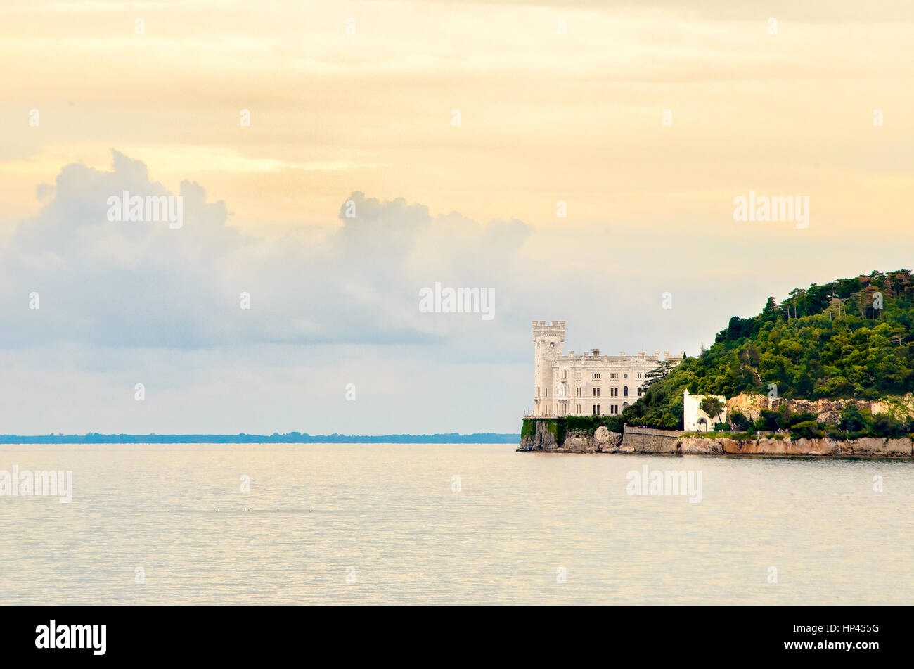 Castello di Miramare Trieste castle landscape sea Stock Photo