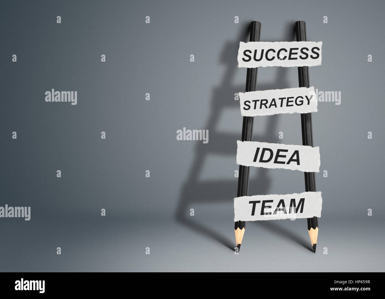 way to success concept, pencil Ladder Stock Photo