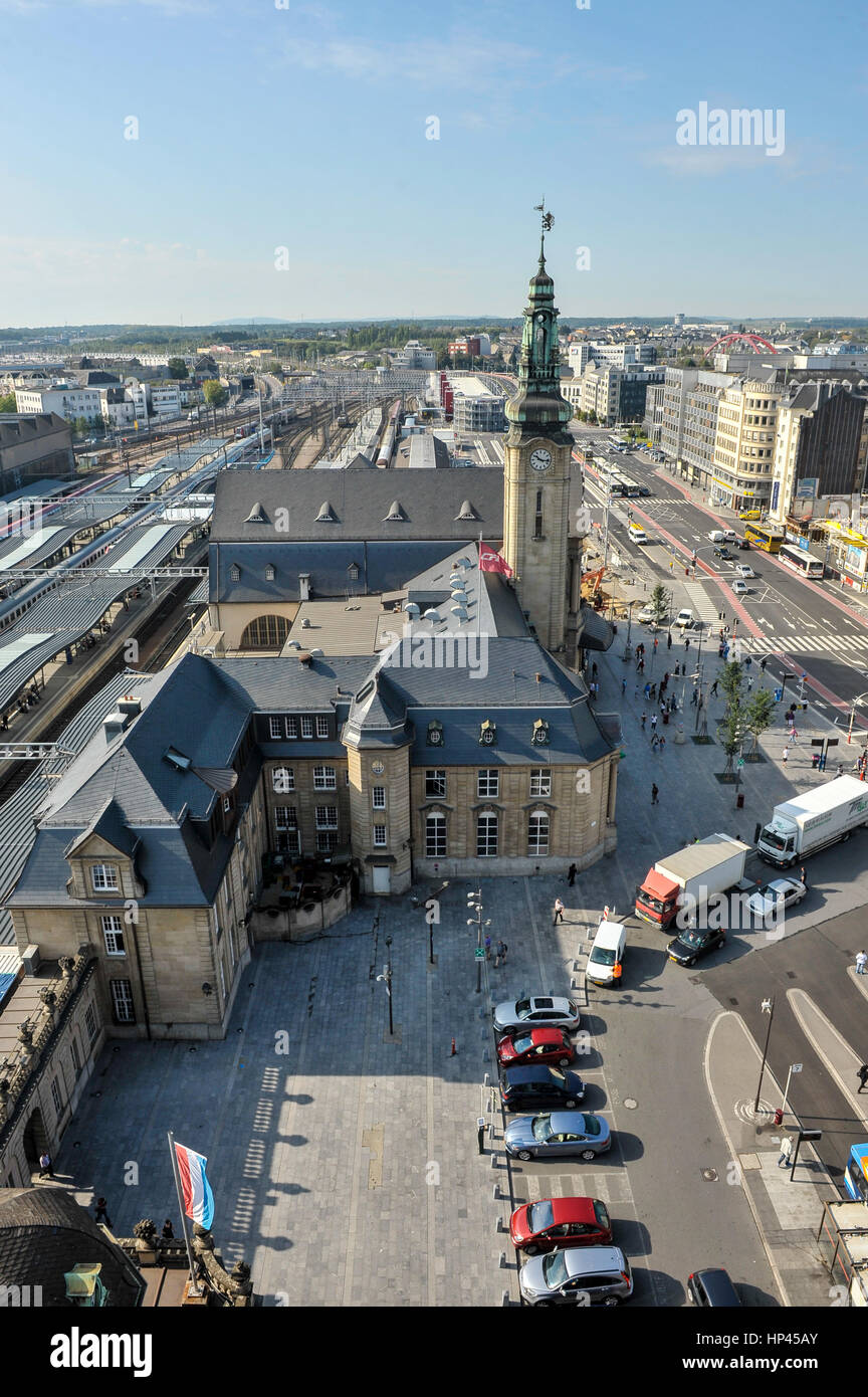 Luxembourg 02.09.2011. View of Luxembourg train station CFL, Avenue. Stock Photo