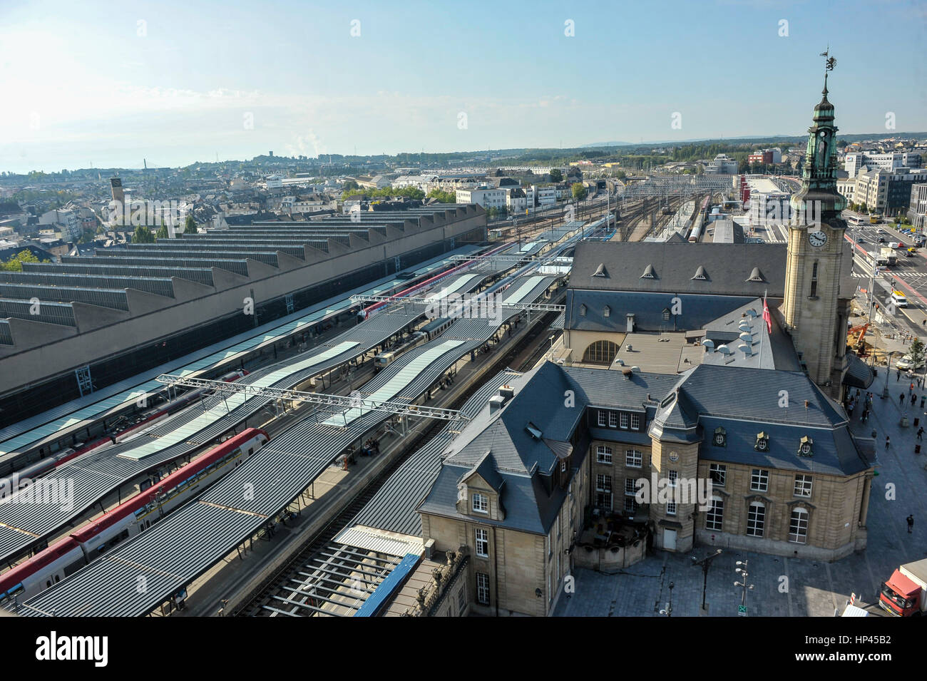 Luxembourg 02.09.2011. View of Luxembourg train station CFL, Avenue. Stock Photo