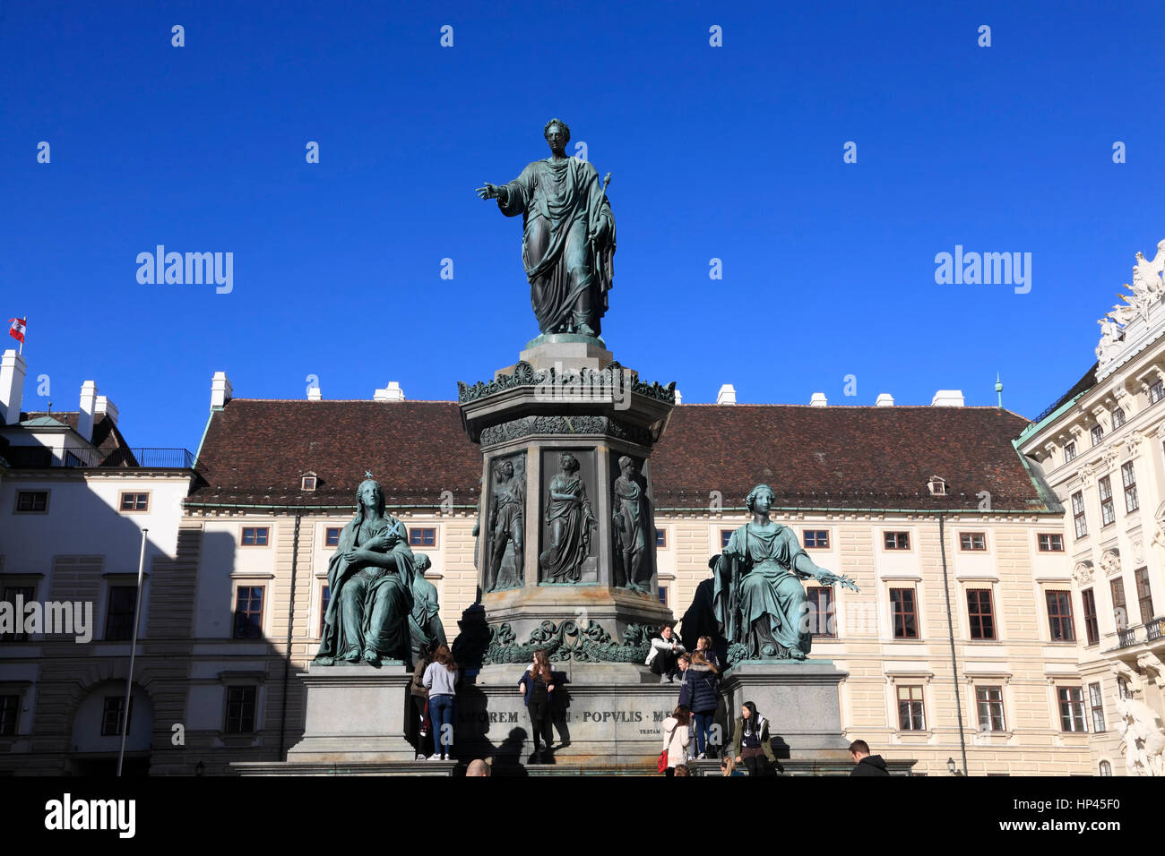 Statue Franz 1., Hofburg palace court, Vienna, Austria, Europe Stock Photo