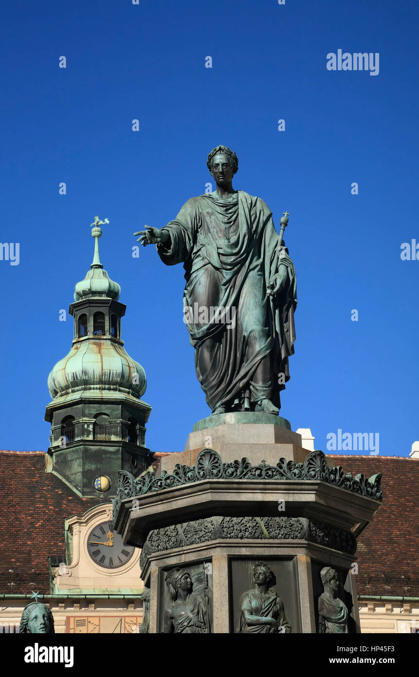 Statue Franz 1., Hofburg palace court, Vienna, Austria, Europe Stock Photo