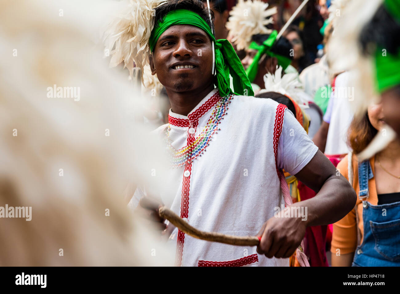 Tribals from the state of Jharkhand performing tribal dance at an event