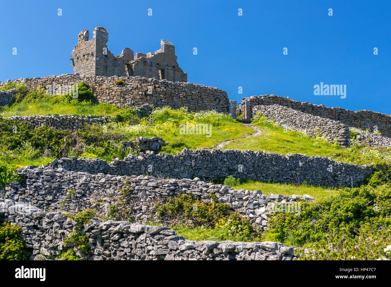 O'Brien fort at Inis Oirr, County Galway, Ireland, Europe. Stock Photo