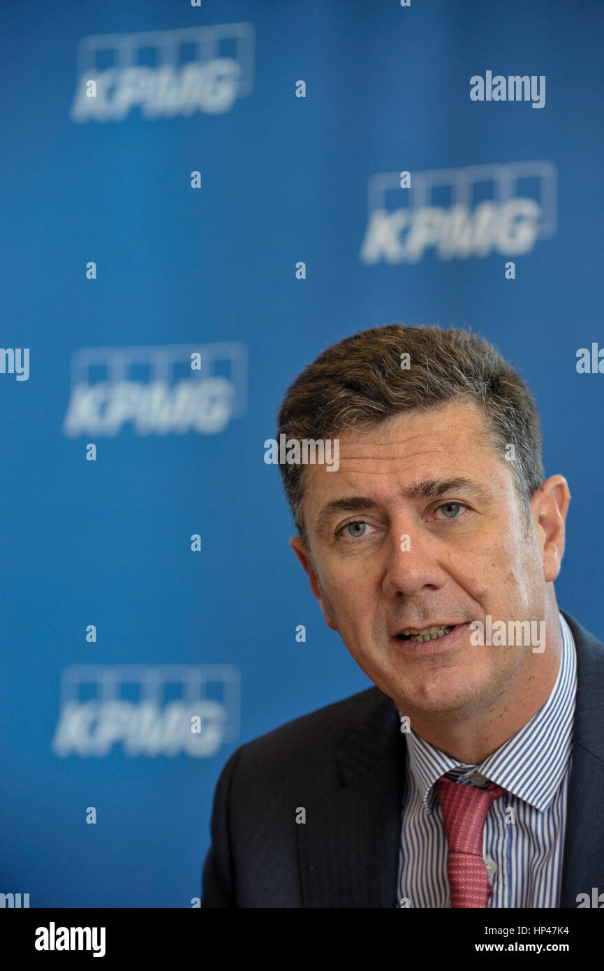 Luxembourg 21.11.2011. KPMG head of advisory and markets Alain Piquet during a press meeting. Stock Photo