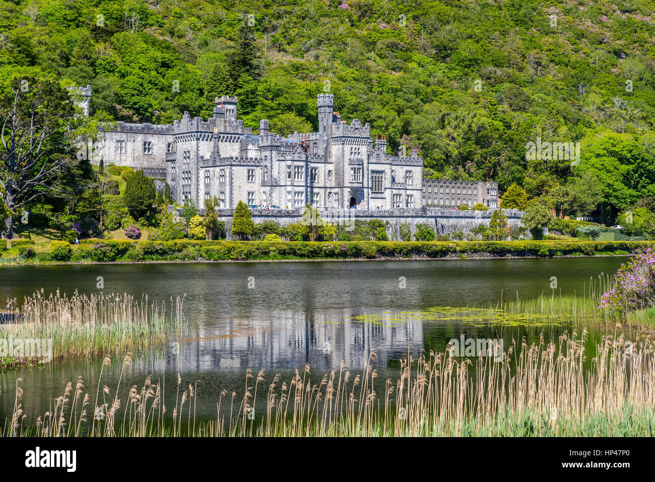 Kylemore Abbey a Benedictine monastery founded in 1920 on the grounds of Kylemore Castle, Connemara, County Galway, Ireland, Europe. Stock Photo