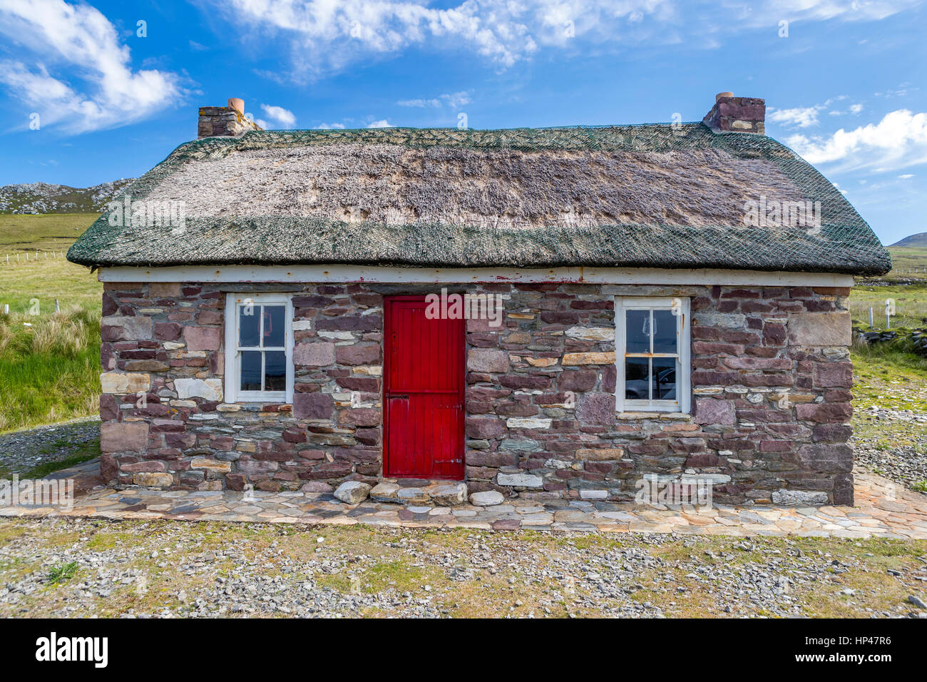 Thatched Cottage At Achill Island County Mayo Ireland Europe
