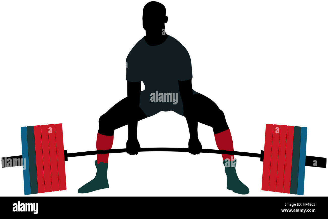 powerlifter exercise barbell deadlift in powerlifting competitions