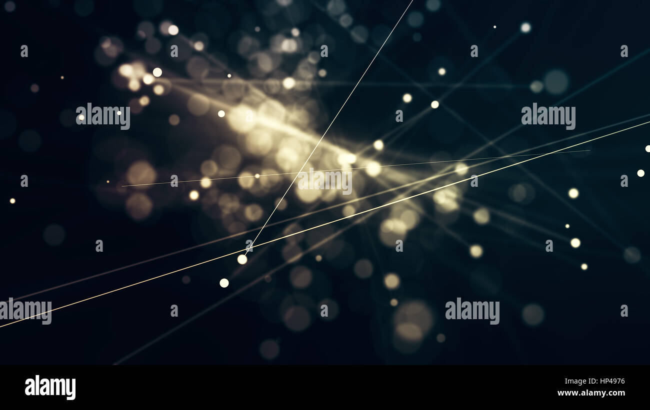 glowing particles and lines abstract background Stock Photo - Alamy