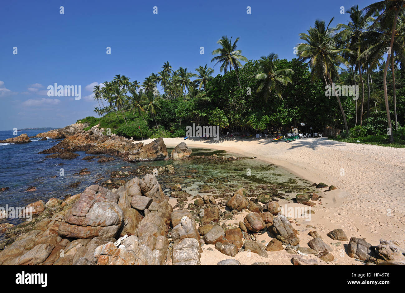 crystal clear water and tropical beach,Sri Lanka Stock Photo