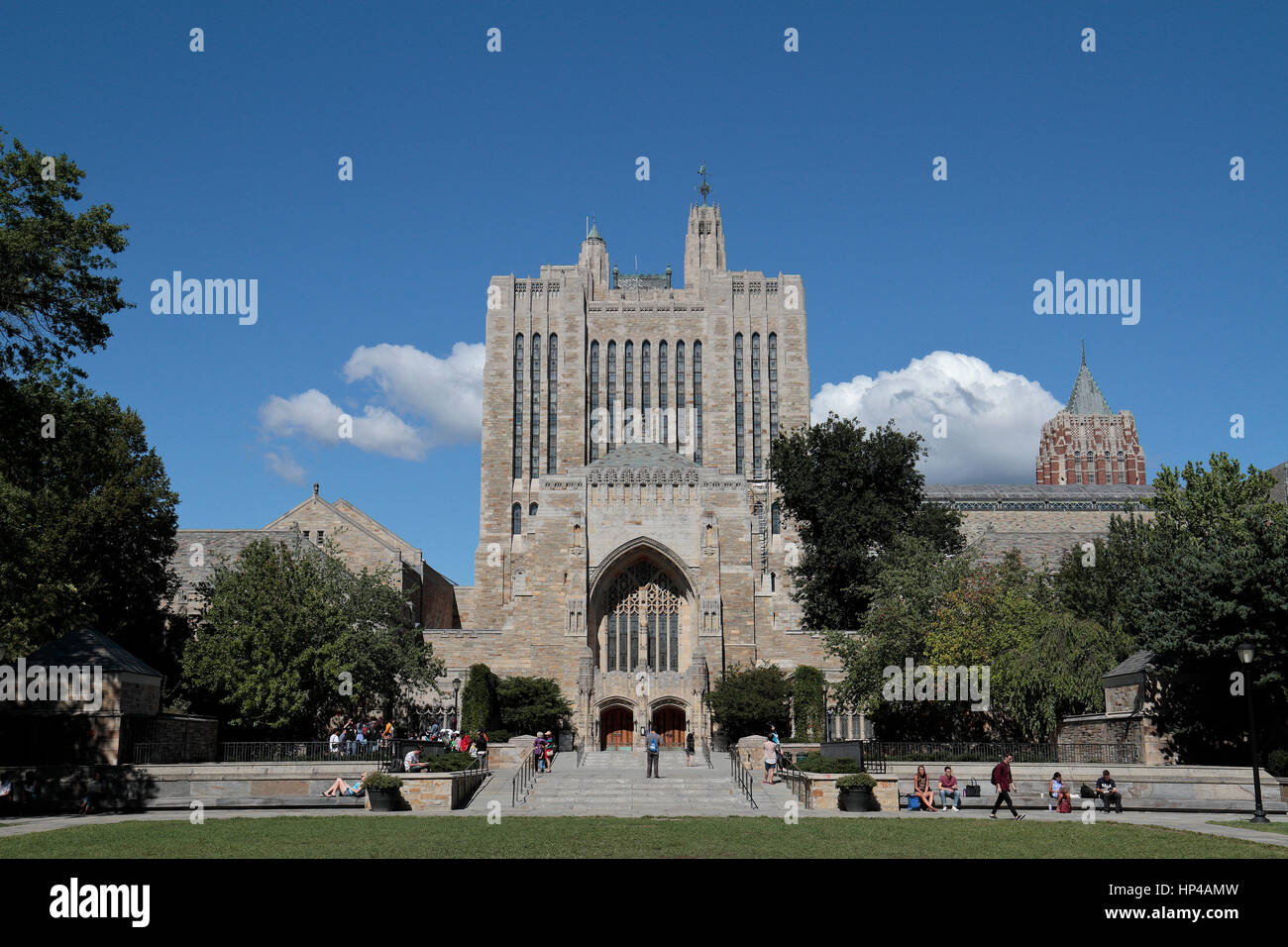 Sterling Memorial Library, Yale University, an American private Ivy League research university in New Haven, Connecticut, United States. Stock Photo