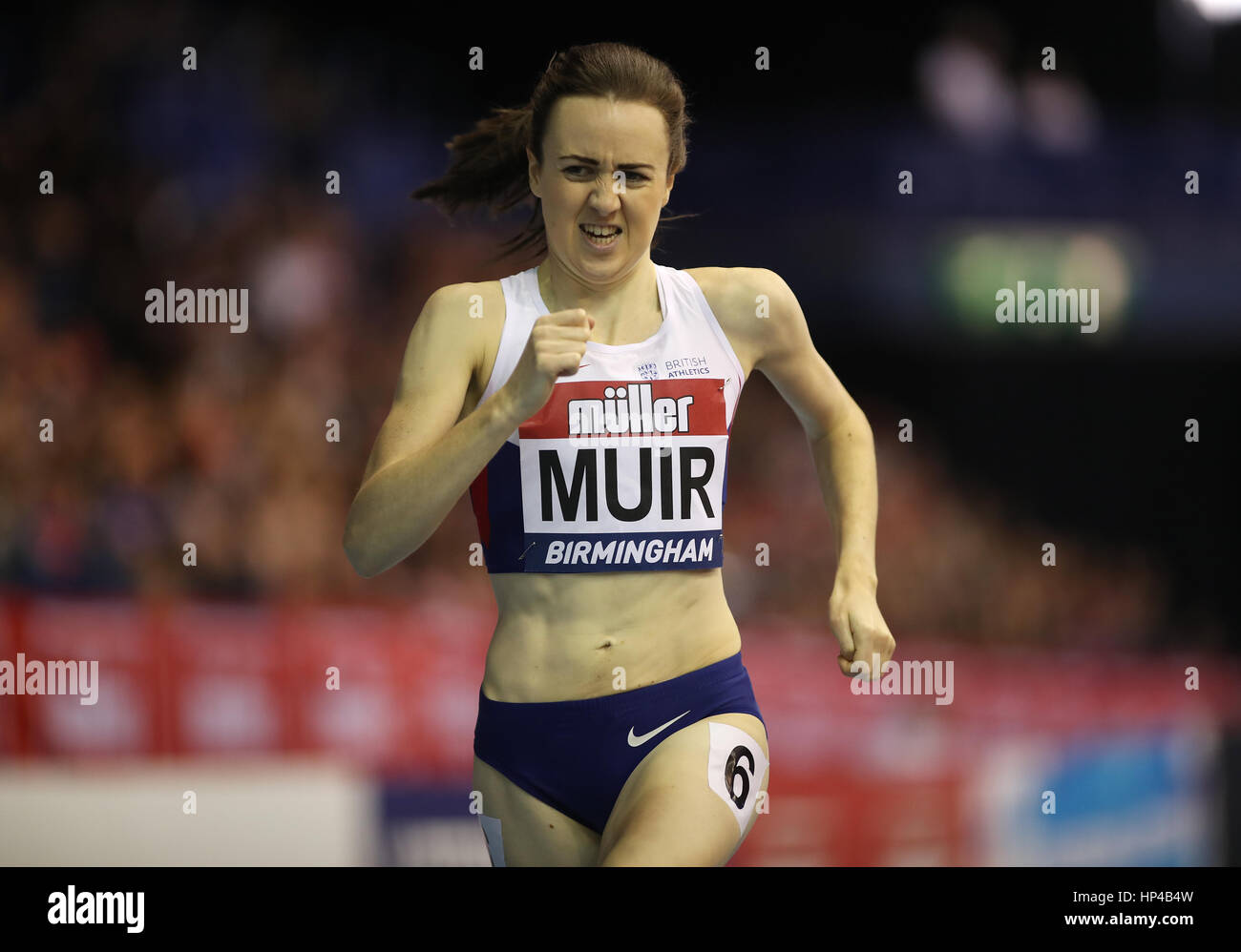 Hannah England in the women's 1 mile race during the Sainsbury's Indoor  Grand Prix at the Barclaycard Arena, Birmingham Stock Photo - Alamy