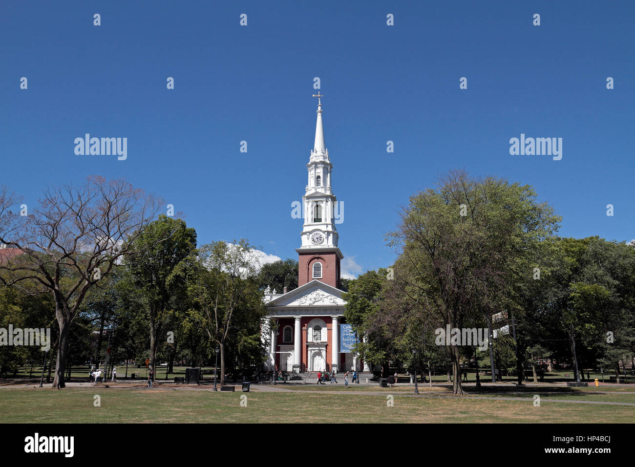 The Center Church on the Green, New Haven Green, New Haven, Connecticut, United States. Stock Photo