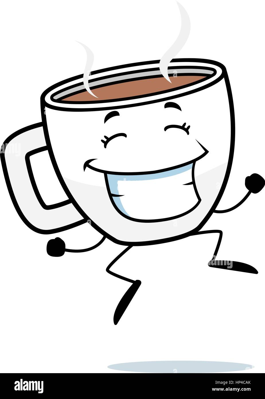 Happy cartoon cup coffee jumping hi-res stock photography and images - Alamy