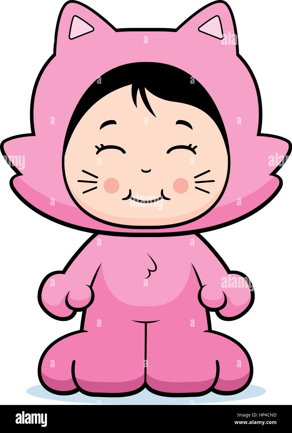 A happy cartoon girl in a cat costume Stock Vector Image & Art - Alamy