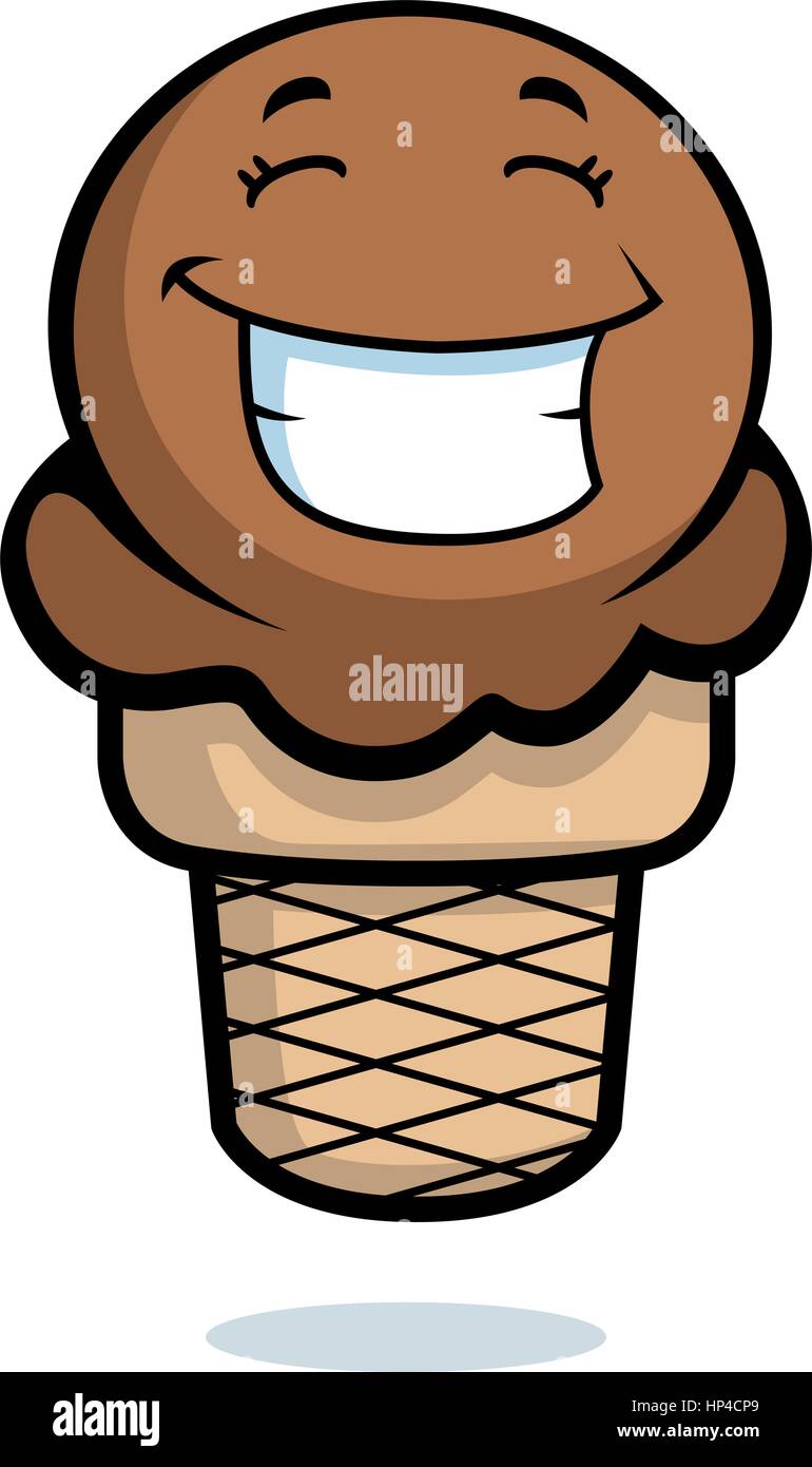 A cartoon ice cream cone smiling and happy Stock Vector Image & Art - Alamy