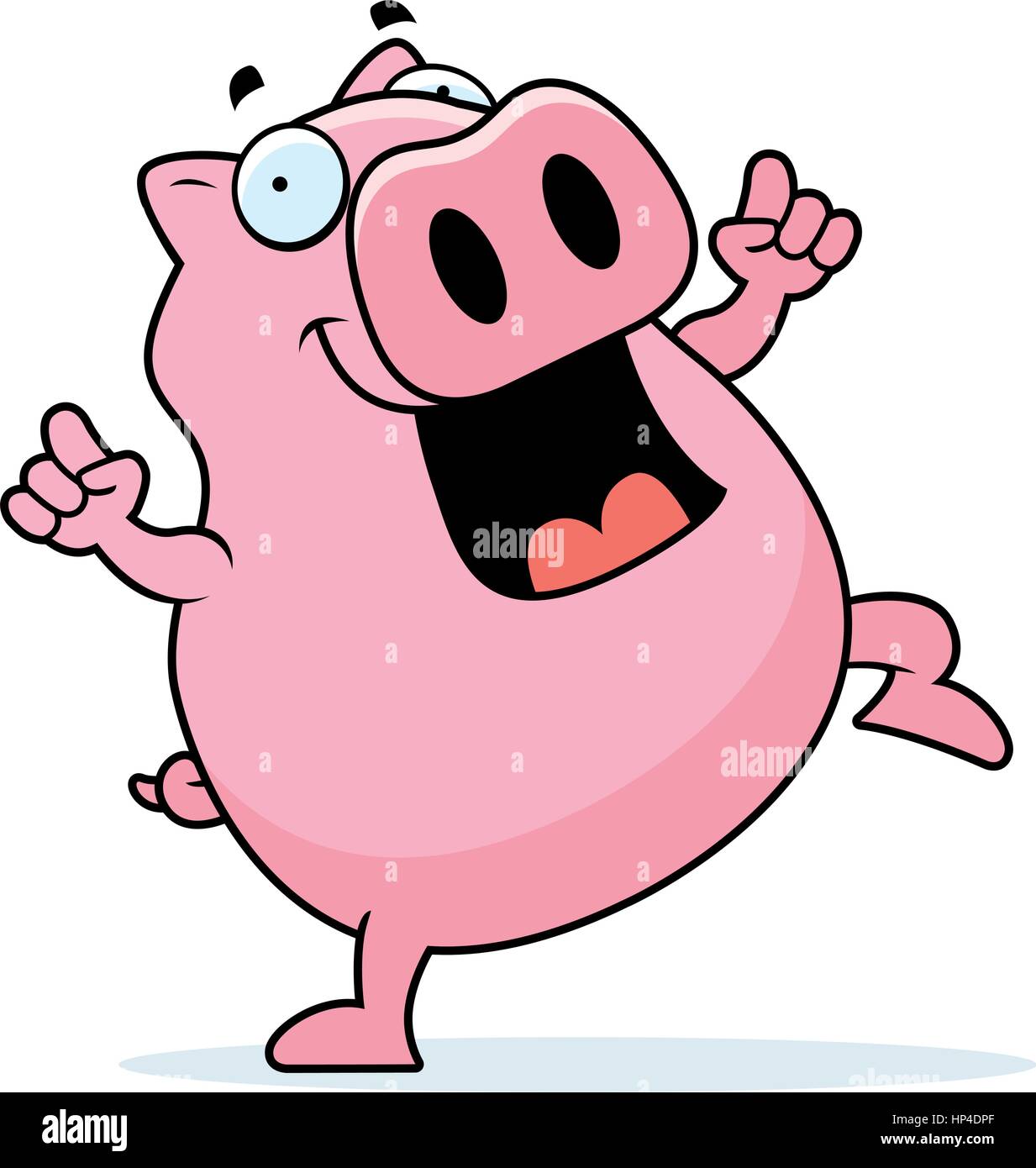 A happy cartoon pig dancing and smiling Stock Vector Image & Art Alamy