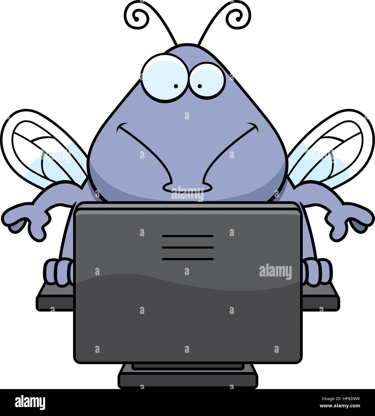 A cartoon bug in front of a computer Stock Vector Image & Art Alamy