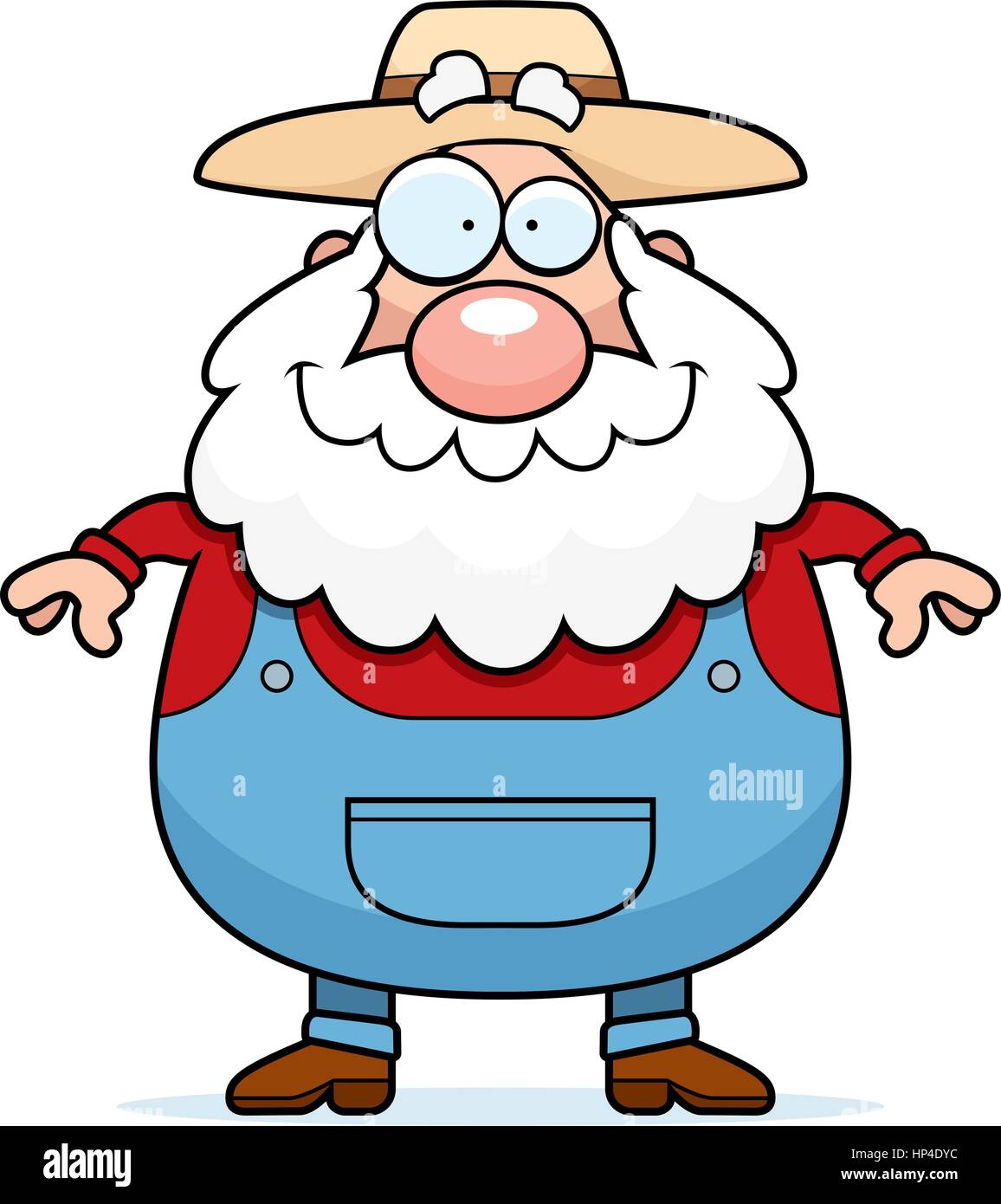 A happy cartoon farmer standing and smiling Stock Vector Image & Art ...