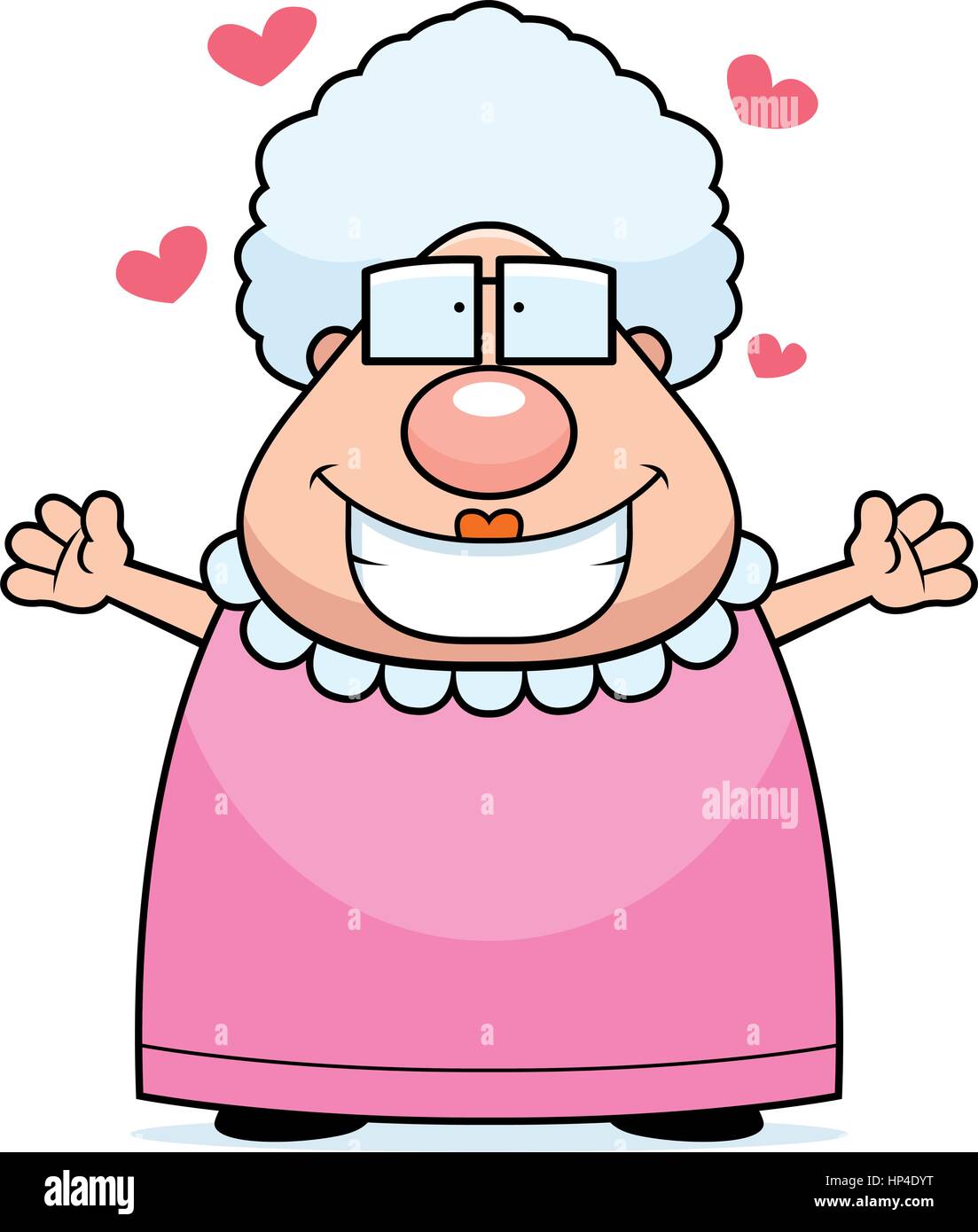 A happy cartoon grandma ready to give a hug Stock Vector Image & Art - Alamy