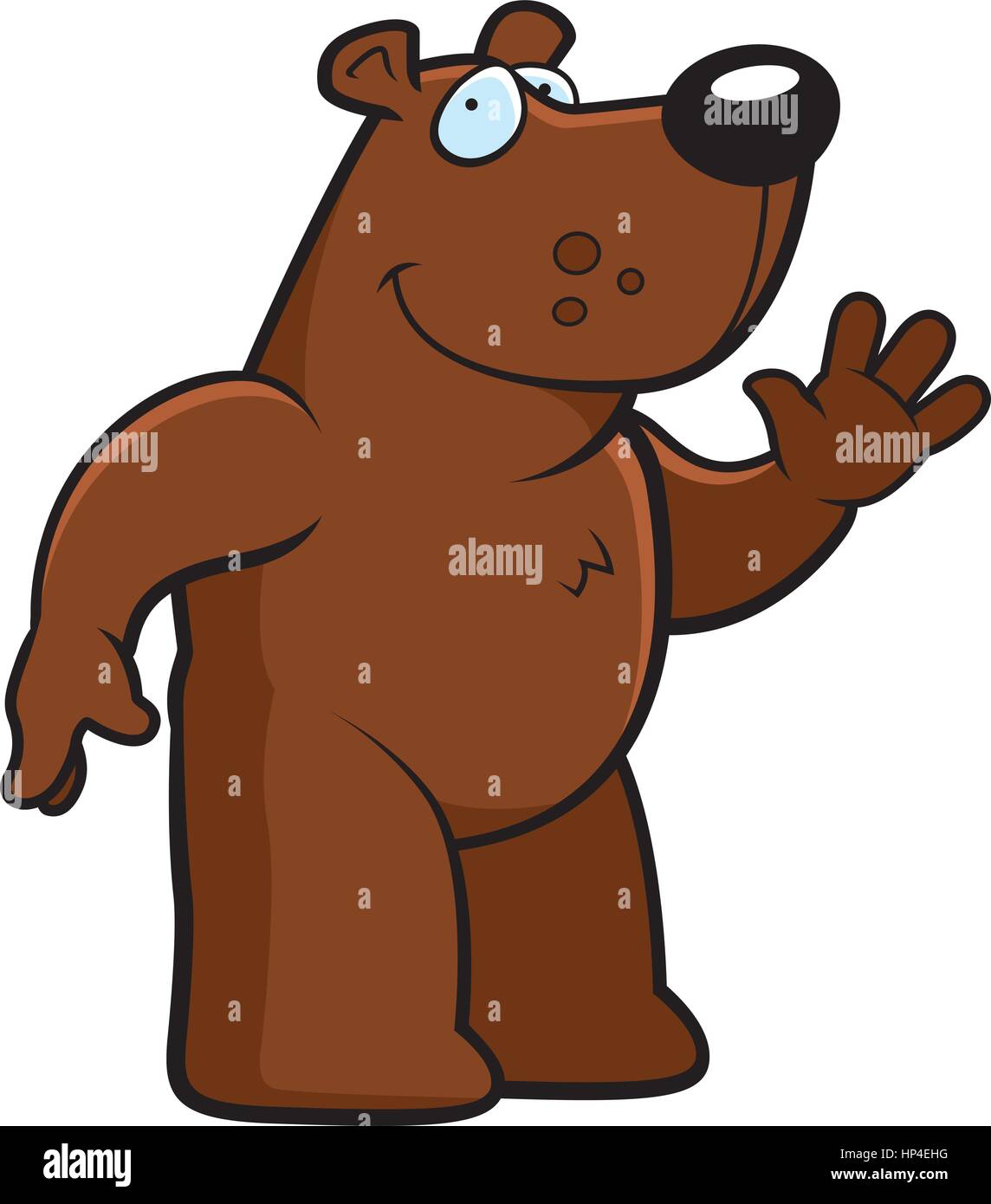 A happy cartoon bear waving and smiling Stock Vector Image & Art - Alamy