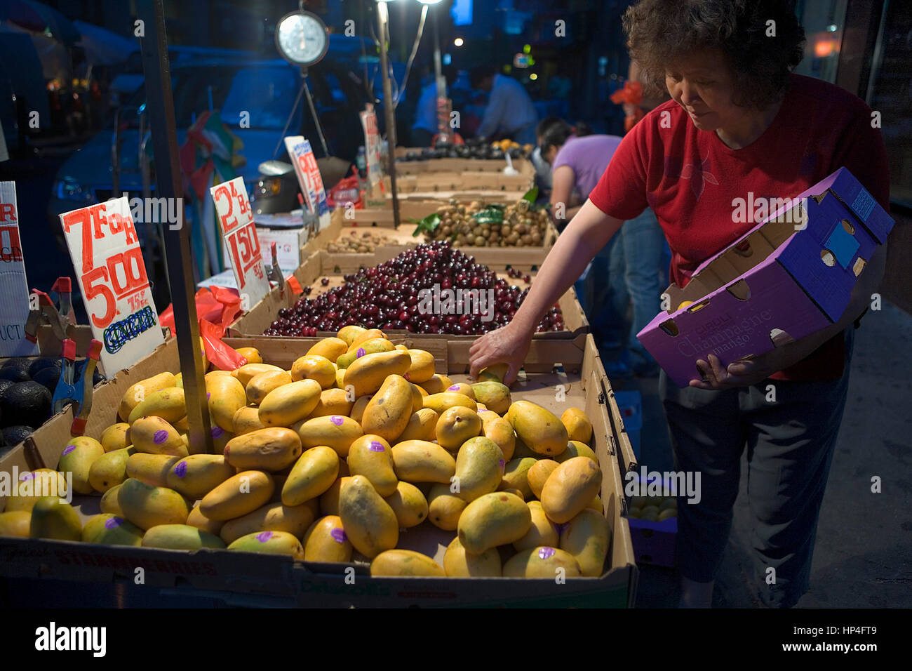 Chinatown. stall of fruits. Canal St,New York City, USA Stock Photo