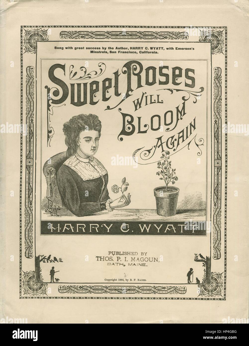 Sheet music cover image of the song 'Sweet Roses Will Bloom Again Song