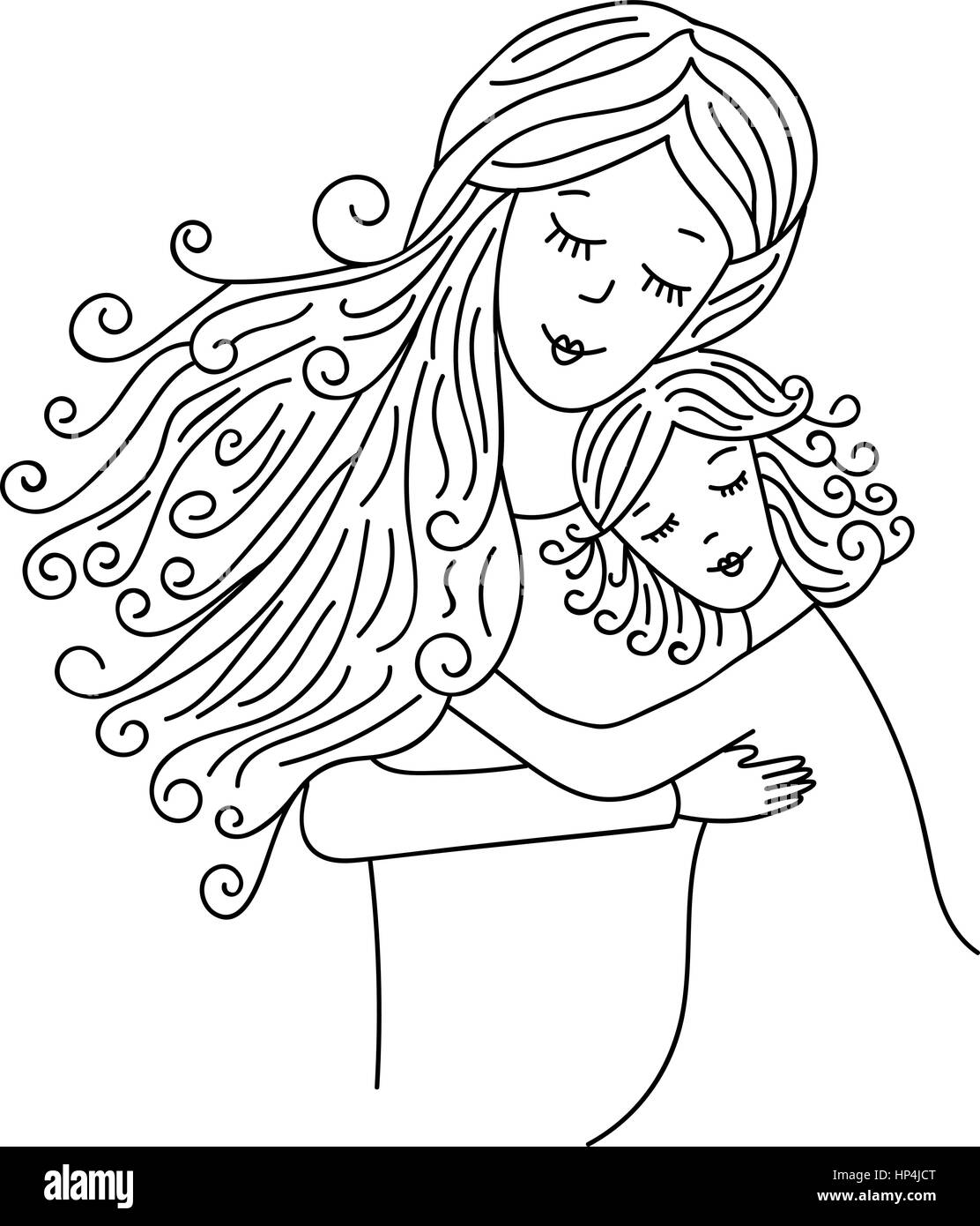 Mother with daughter Stock Vector Image &amp; Art - Alamy
