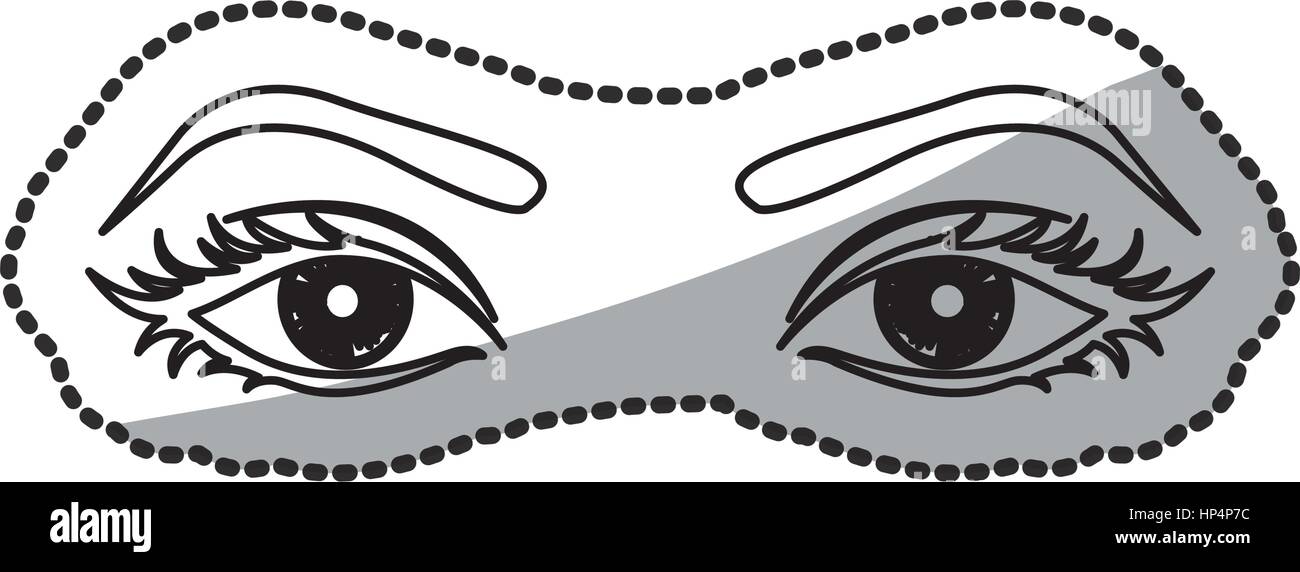 sticker outline woman with open eyes Stock Vector Image & Art Alamy