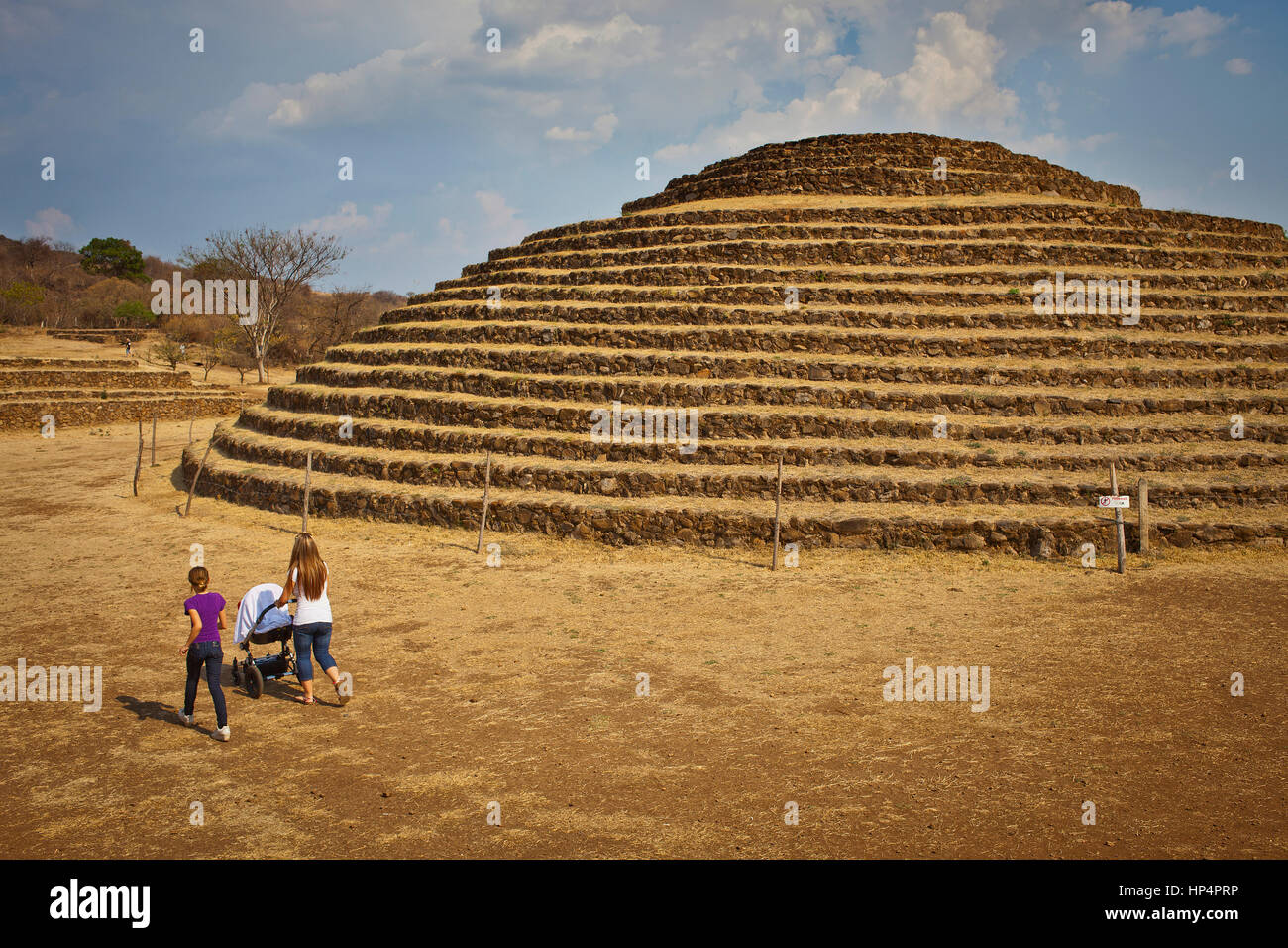 Circular stepped pyramid, Guachimontones archaeological site , near Teuchitlan, Jalisco, Mexico Stock Photo
