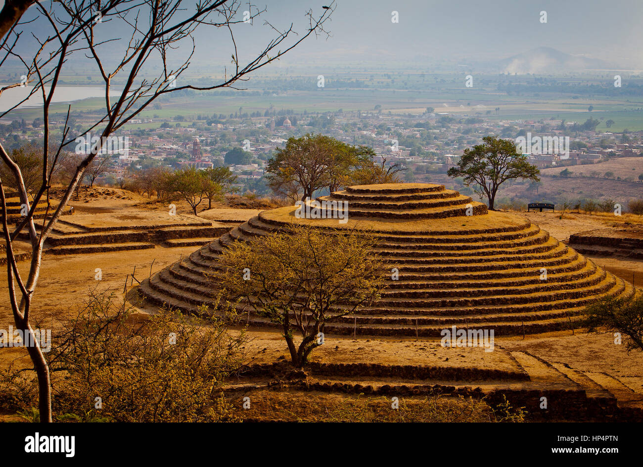 Circular stepped pyramid, Guachimontones archaeological site , near Teuchitlan, Jalisco, Mexico Stock Photo