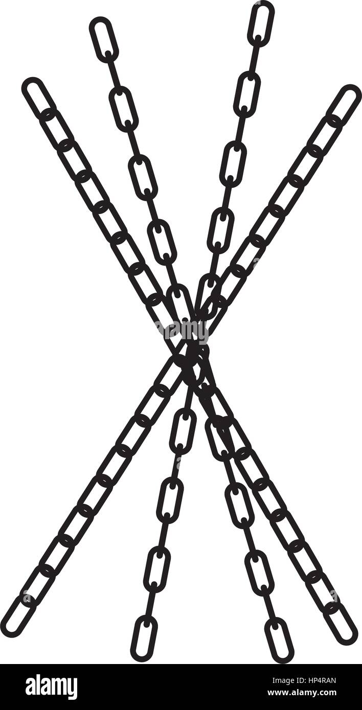 black silhouette metal set collection chains icon Stock Vector Image ...